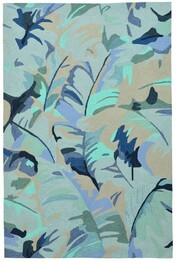Trans Ocean Capri Palm Leaf Blue 166803